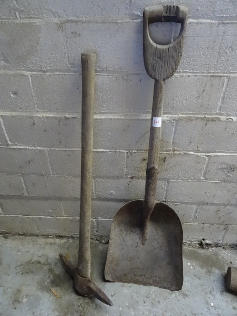 lot 261 image: Scoop Shovel and Pick Axe
