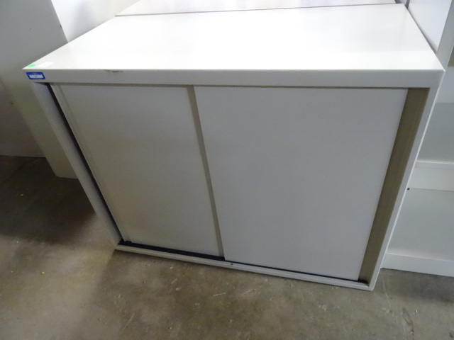 lot 52 image: Metal Sliding Door Storage Cabinet