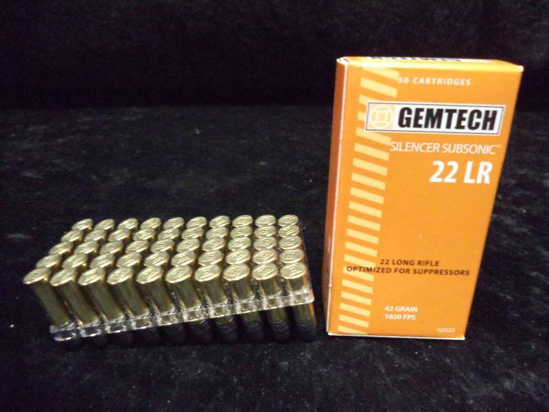 Ammo - Gemtech 22LR Silencer Subsonic - 50ct