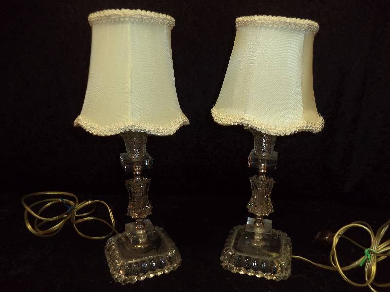 Pair - Vintage Glass Lamps