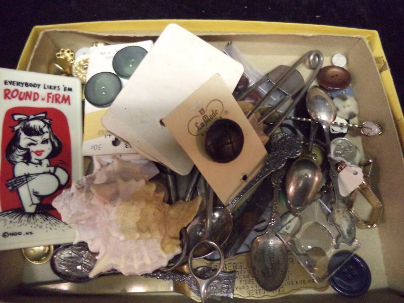 Lot, Misc, Buttons, Safety Pins, Spoons, Etc