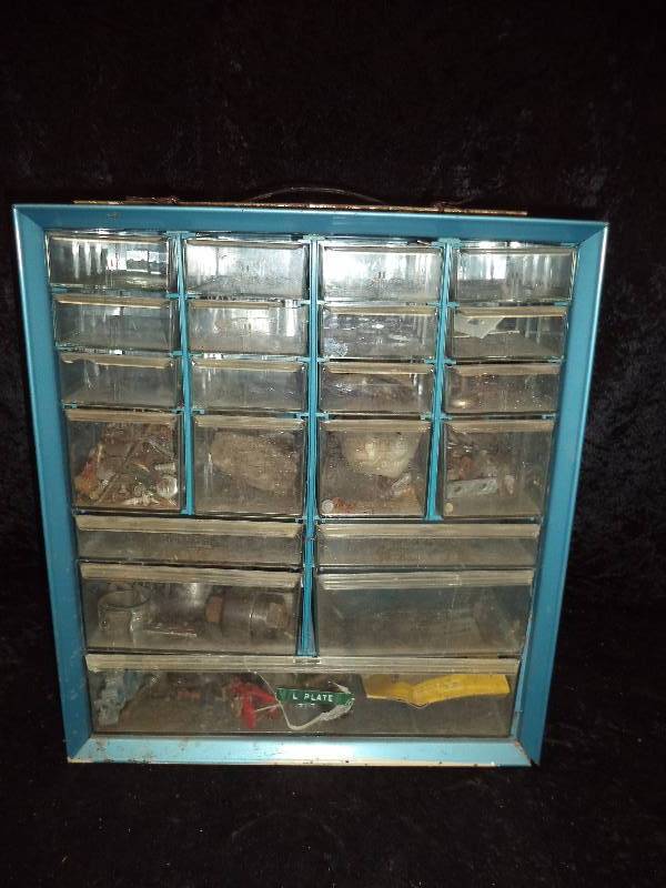 Metal Parts Organizer with Assorted Parts
