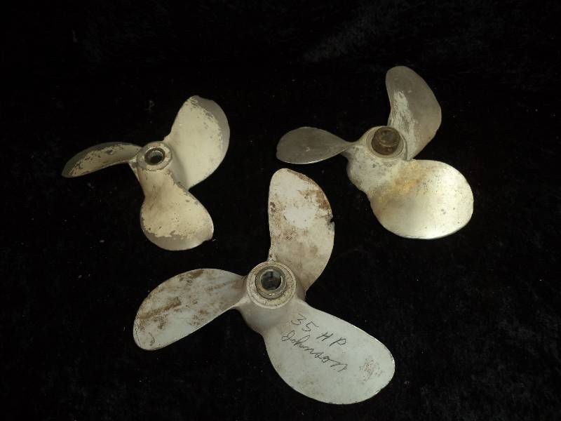 Lot - Vintage Boat Propellors, 1 is for 35hp Johnson