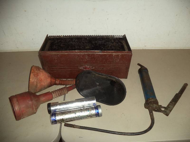 Craftsman Toolbo with Grease Gun, Tubes & Funnels