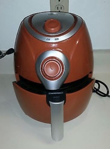 lot 3 image: Cooks Companion 2.2 qt High-Speed 1200W Air Fryer w Baking Cups & Trivet - COPPER
