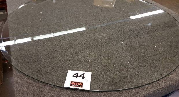 lot 144 image: 48 Round Dinning Table Glass top Only