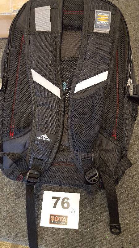 lot 76 image: High Sierra Business Elite Backpack Black Fits 17 Laptop with Tablet Storage BlkRed
