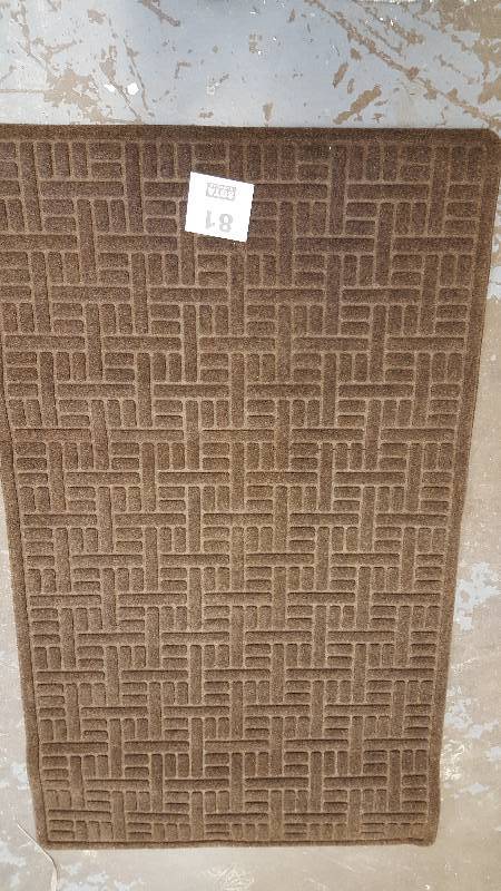 lot 81 image: Dark Brown Square Patterned Rectangle Rug