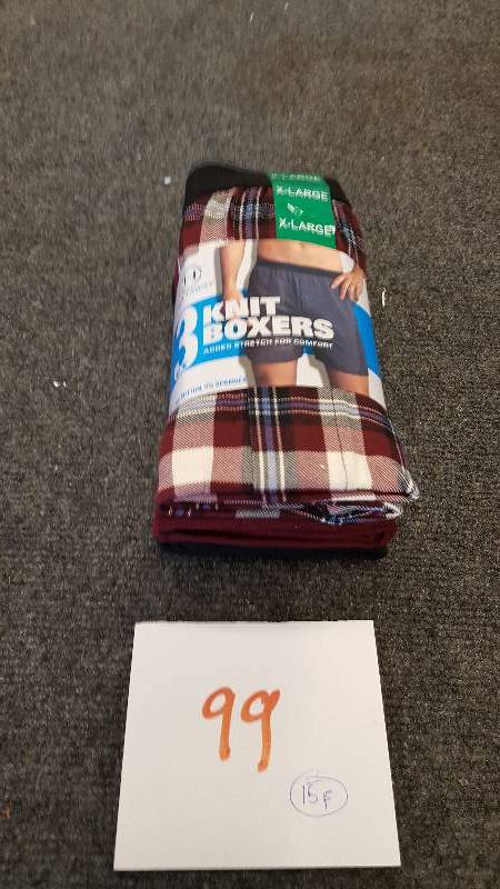 lot 99 image: HATHAWAY 3PK KNIT MENS BOXERS  XL