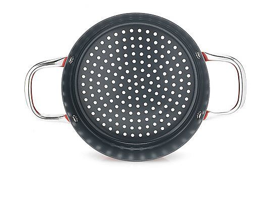 lot 112 image: Todd English Sparkle Series Titanium Ceramic 5 qt Dutch Oven & Steamer Set - RED