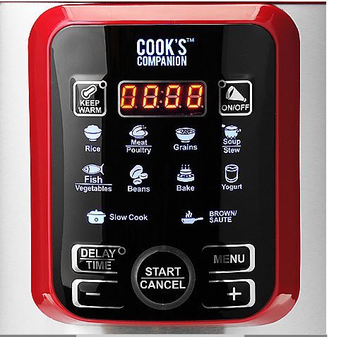 lot 16 image: Cooks Companion 6.3 qt 1000W Color Ceramic 11-in-1 Digital Pressure Cooker-Black