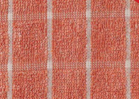 lot 100 image: Cooks Companion Windowpane Bleach Safe 6-Piece Kitchen Towel Set - Spice Red