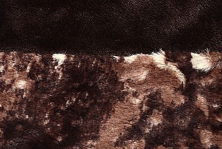 lot 152 image: North Shore Living 80 x 70 Faux Fur Trim Microplush Jumbo Throw-  Brown Snake