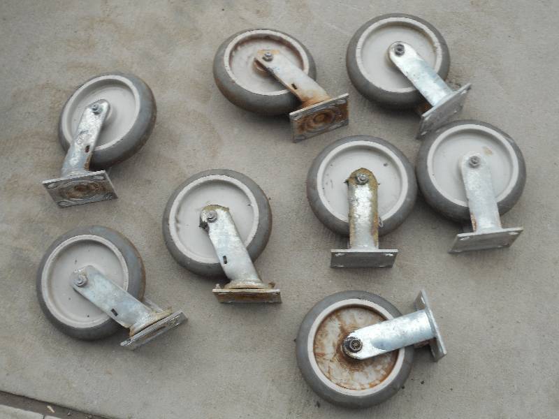 lot 19 image: (8) Large Grey Commercial Caster Wheels