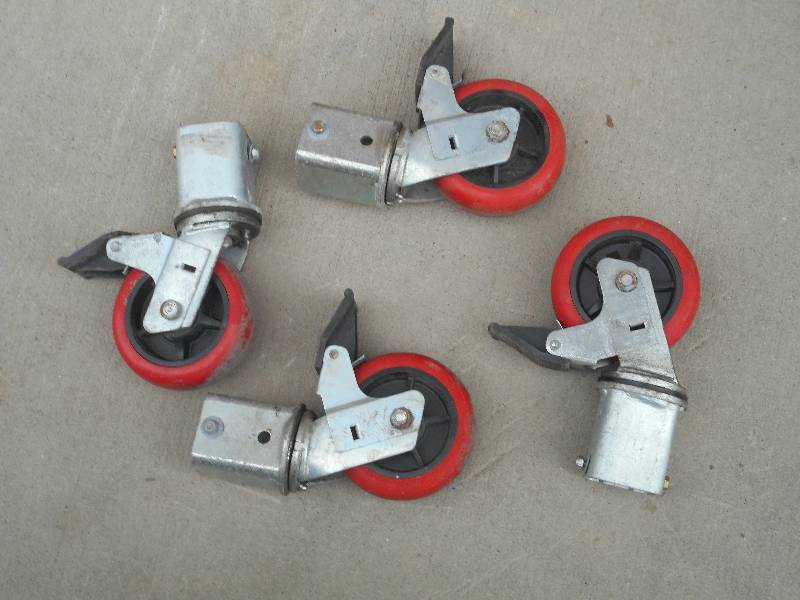 lot 20 image: (4) Commercial Scaffolding Caster Wheels