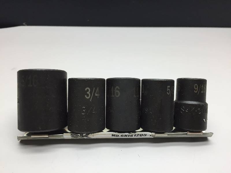 S-K 5PC 12 DRIVE SAE IMPACT SOCKET SET 916- 1516