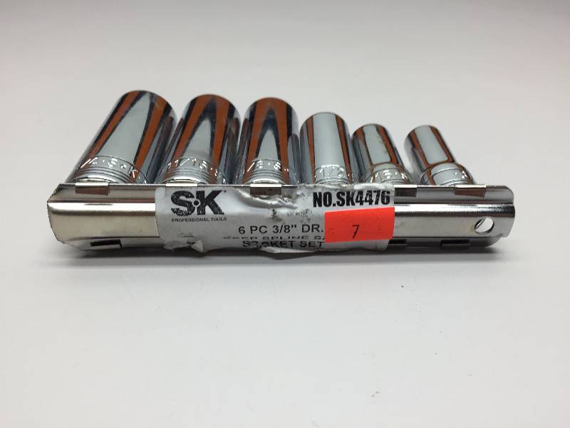 S-K 6PC 38 DRIVE DEEP SPLINE SOCKET SET