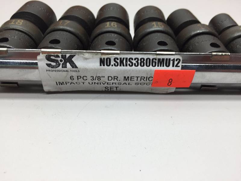 S-K 7 PC 38 DRIVE UNIVERSAL METRIC IMPACT SOCKET SET 10MM-17MM