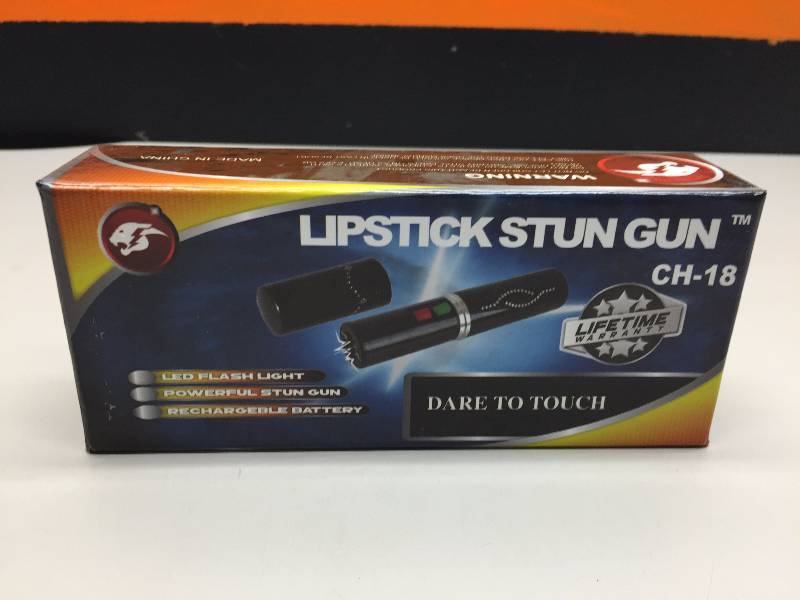 LIPSTICK RECHARGEABLE STUN GUN WITH LED LIGHT