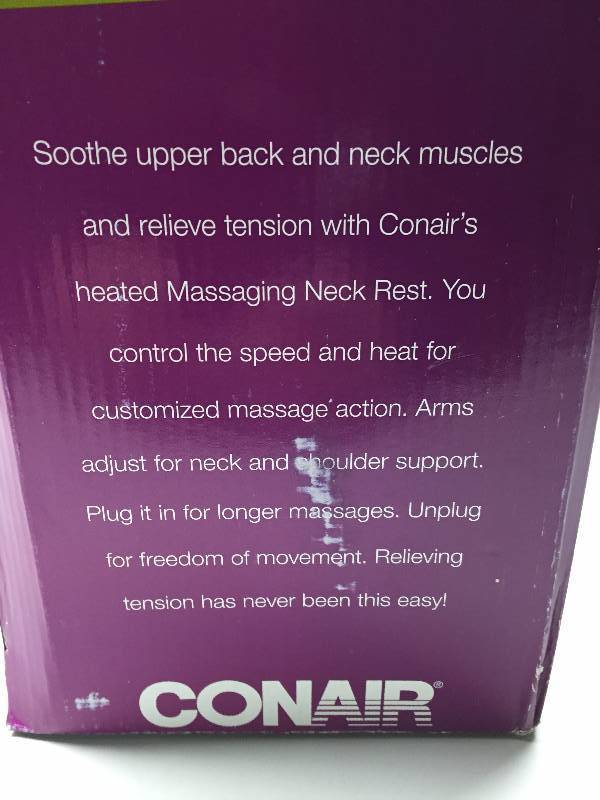 CON AIR MASSAGING NECK REST WITH HEAT