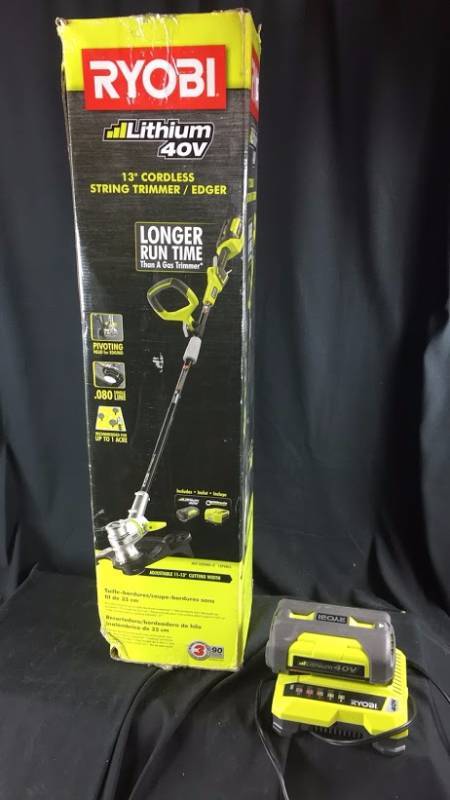 lot L51-1072 image: Ryobi 13 Cordless String Trimmer  Edger (Retail Value $125)