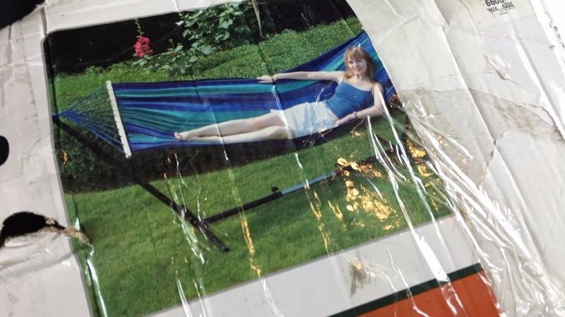 lot L51-0069 image: Cayman Oversized Single Hammock & Stand Combo (Retail Value $120)
