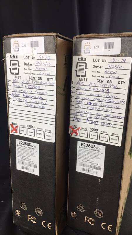 lot L51-20 image: LOT OF 2 AOC 21.5 LED Monitor E22505 RETAIL VALUE $120