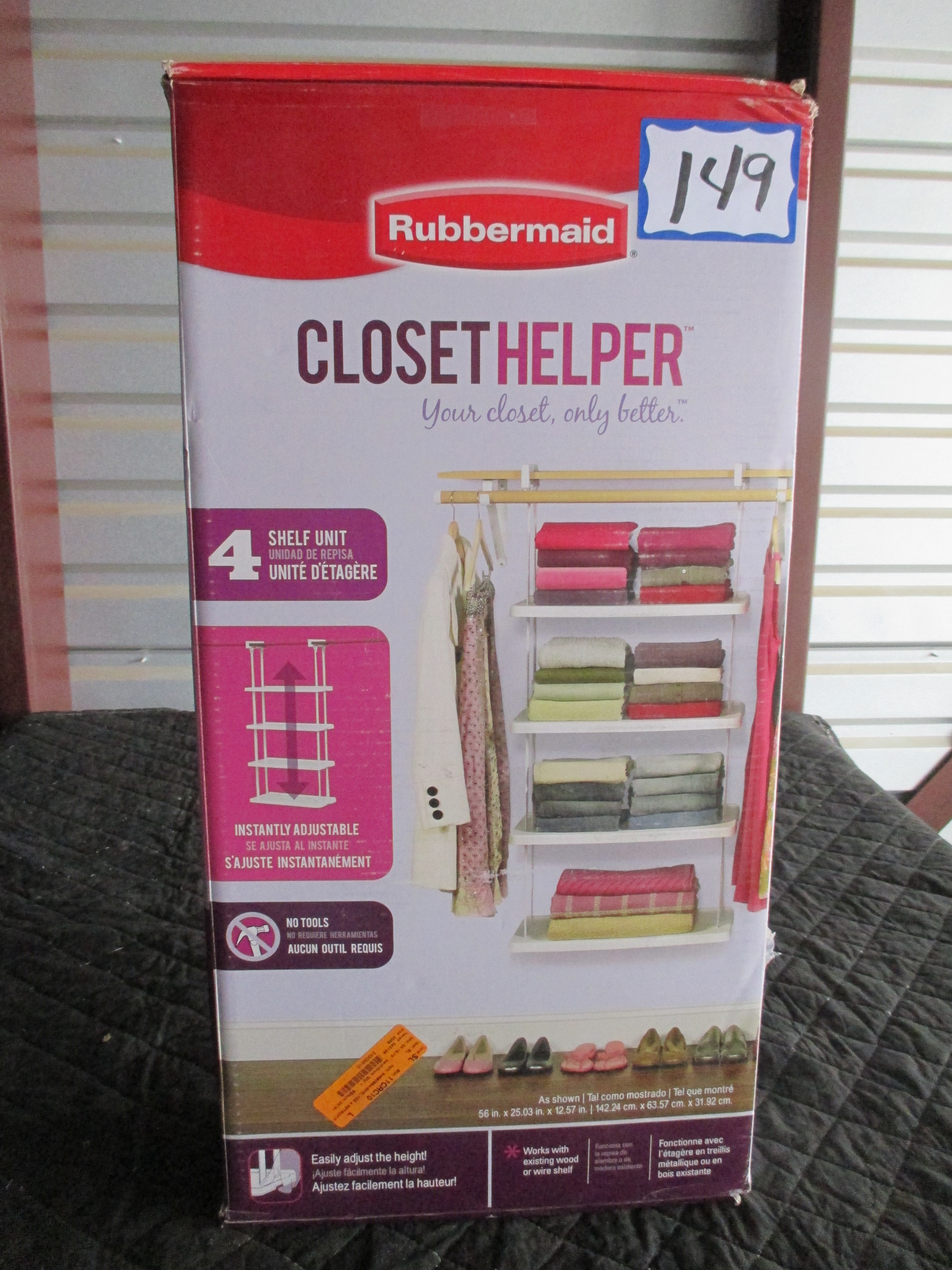 Rubbermaid Closet Helper 4 Shelf April Store Returns 2 K Bid