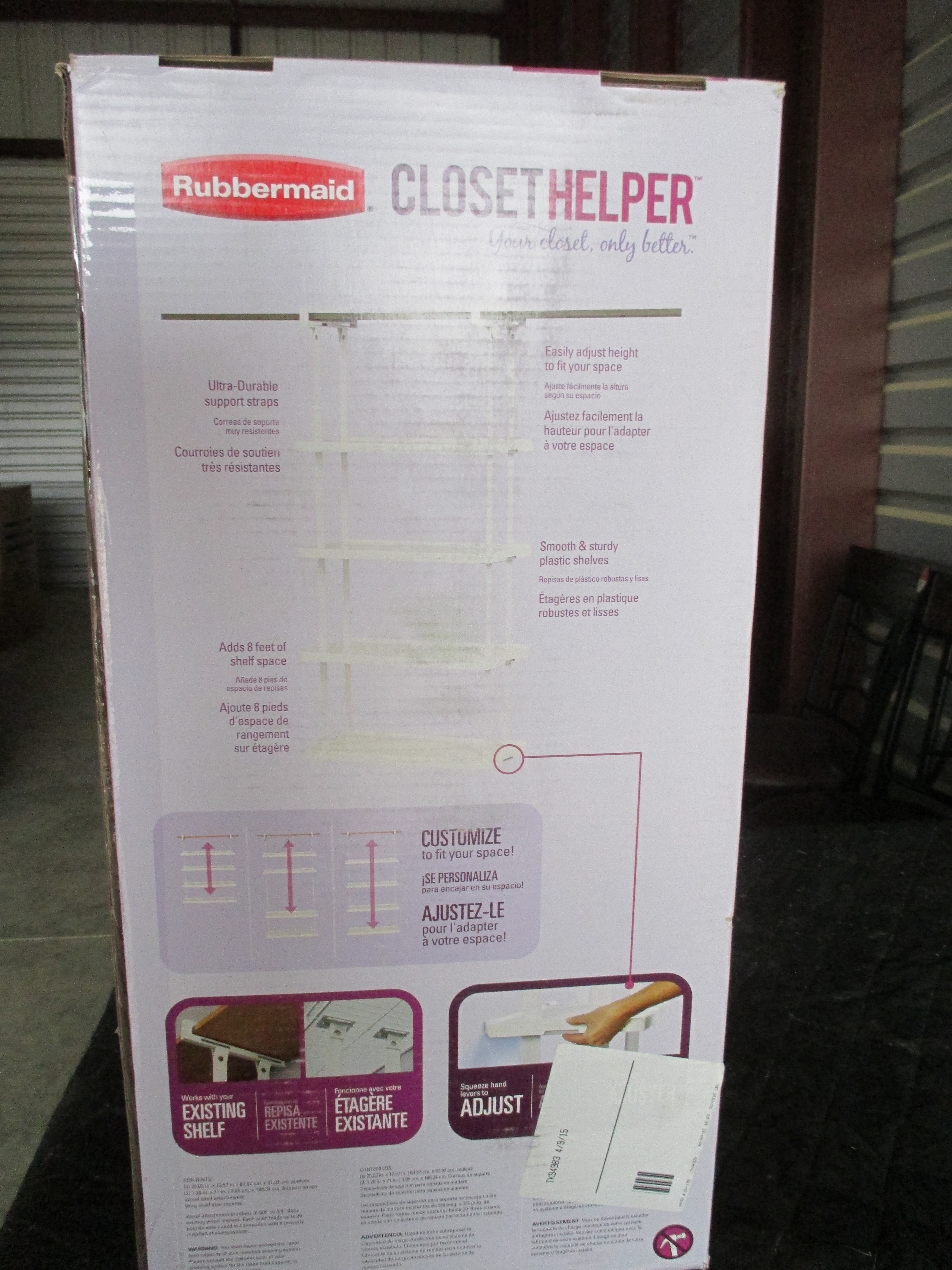lot 149 image: Rubbermaid Closet Helper (4-Shelf)