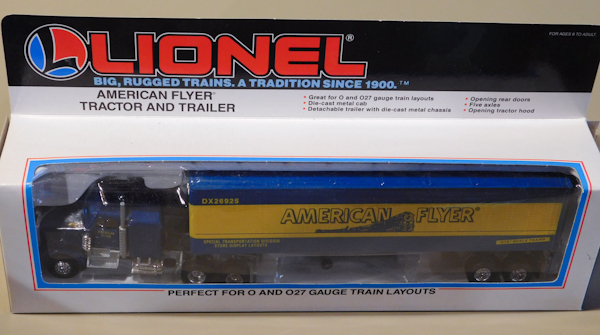 lot 10 image: LCCA American Flyer Railroad Tractor and Trailer in box ,Model trucks, collectible