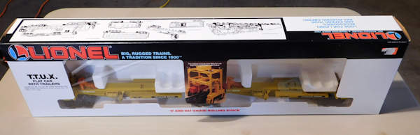 lot 11 image: T.T.U.X Flatcar with trailers Model trains, collectible, tracks, buildings, rail cars