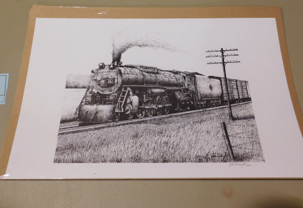 lot 23 image: Signed Railroad Sketch by John Cartwright 1993