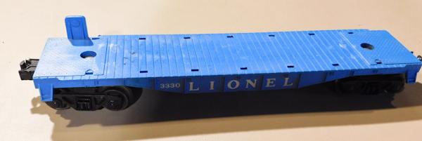 lot 36 image: Model trains, collectible, Blue Lionel platform car