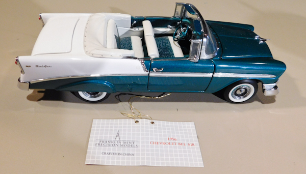 lot 66 image: Franklin Mint 1956 Chevrolet Bel Air Convertible Die-cast