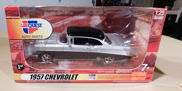 lot 76 image: CarQuest 57 Chevy Belair die cast, series 7, (NIB)