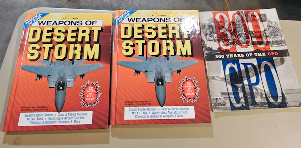 lot 130 image: Weapons of Desert Storm & 300 years of the GOP books