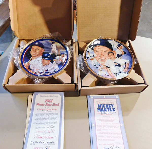 lot 143 image: Two Mickey Mantle plates, Hamilton collection
