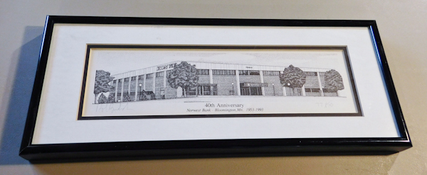 lot 145 image: Framed Sketch Norwest bank 40th Anniversary 1993