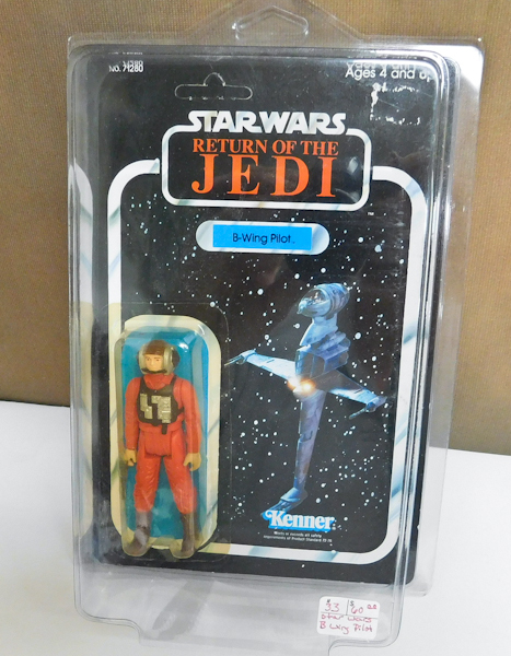 lot 80 image: Vintage Star Wars Return of the Jedi, B-Wing Pilot, factory sealed. 1984 new in package