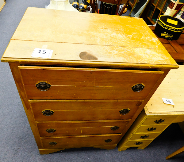 lot 15 image: vintage wood dresser