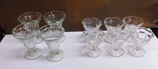 lot 52 image: Ice Cream Dishes 4 tall and 6 shorter