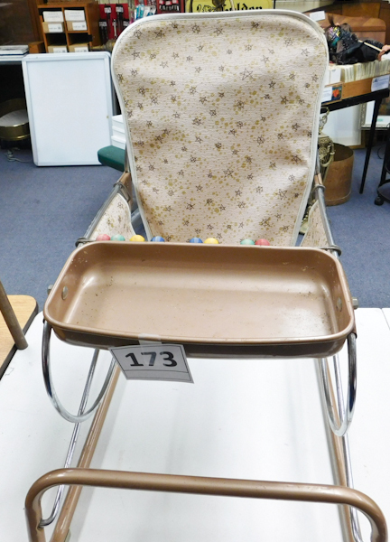 lot 173 image: vintage metal and vinyl toddler play seat