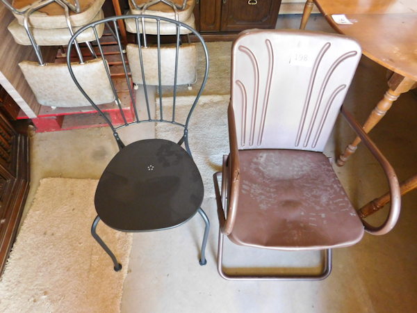 lot 198 image: Two Vintage Metal patio chairs
