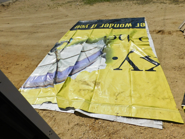 lot 200 image: very large tarps was originally a heavy vinyl banner 2 pieces approx 20 x 20