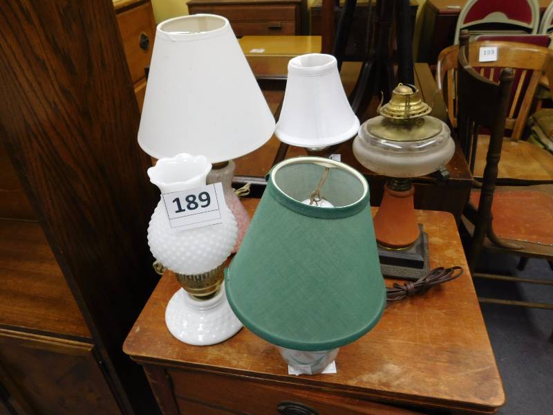 lot 189 image: 5 desk top lamps various styles