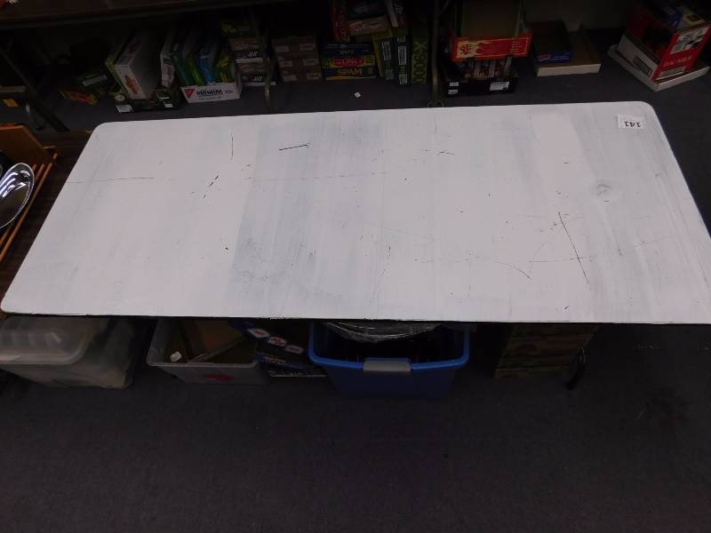 lot 141 image: 72 x 32 banquet table painted white