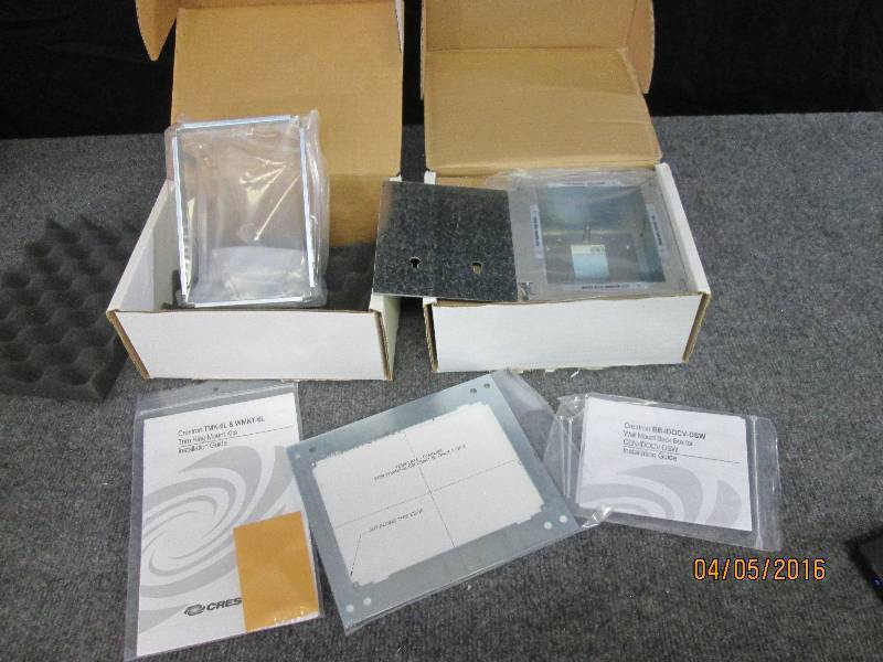 lot 35 image: New Crestron trim ring mounts and w...