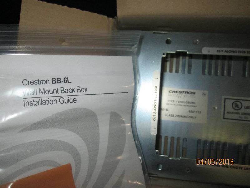 lot 36 image: New Crestron BB-6L wall mount back ...