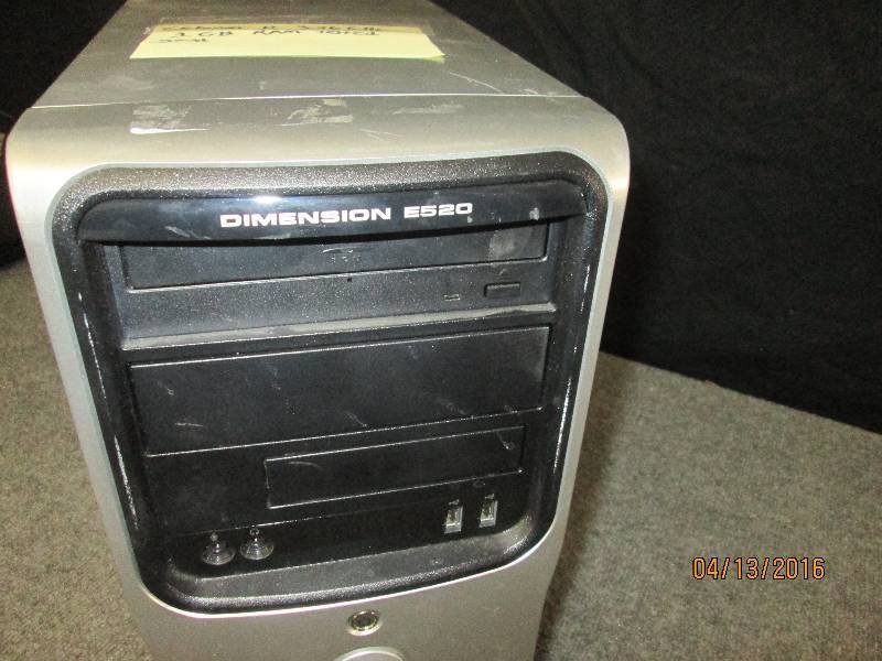 lot 304 image: Dell computer tower, Celeron D 3.06 GHz 1 GB RAM tested good, hard drive not included