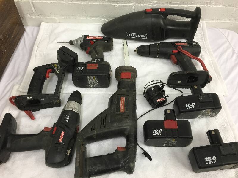 assorted craftsman battery powered tools